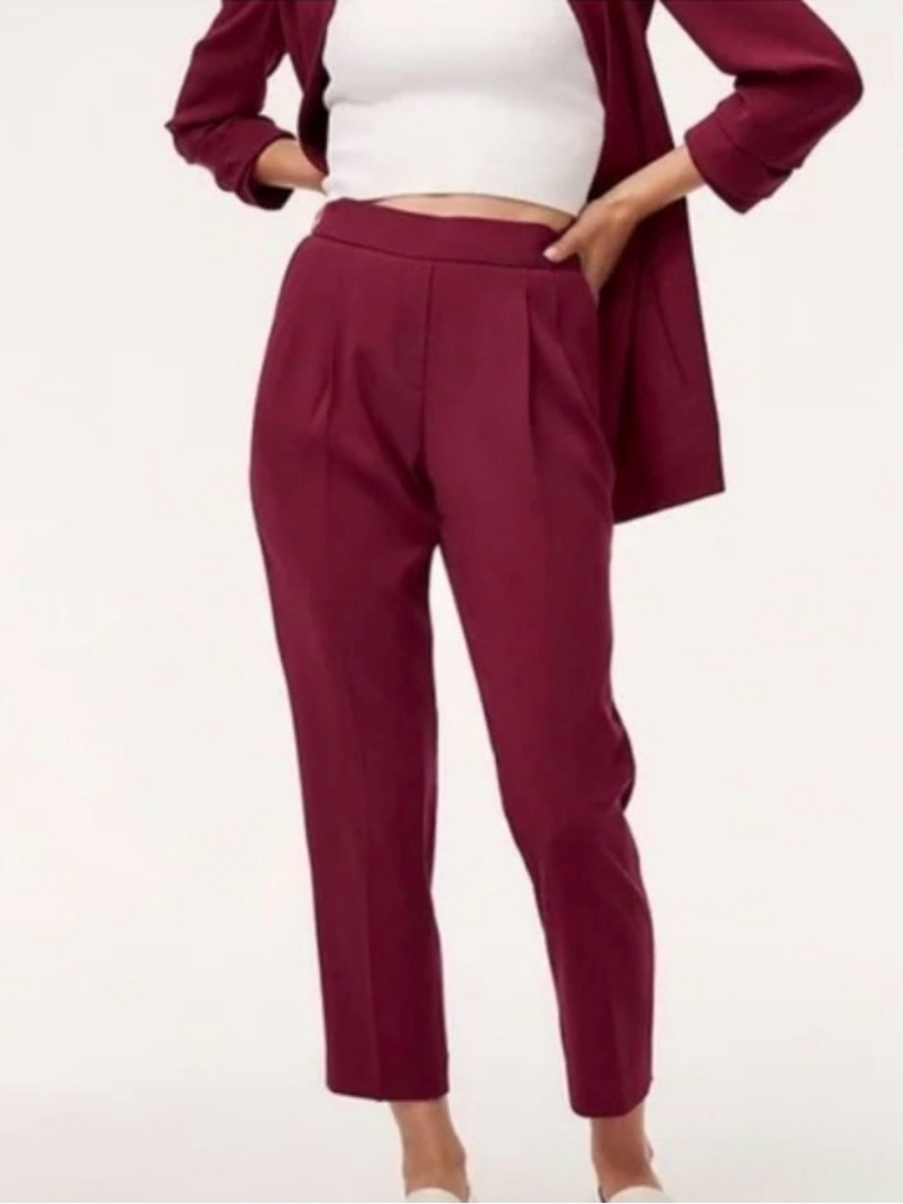 Babaton trousers by Aritzia in cranberry